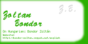 zoltan bondor business card